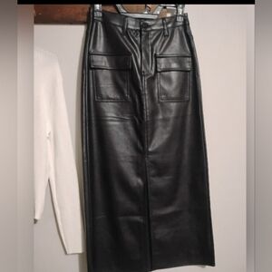 Black Leather Skirt Set NWT